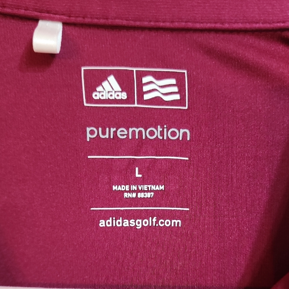 Adidas Maroon Puremotion Golf Polo - Picture 2 of 4